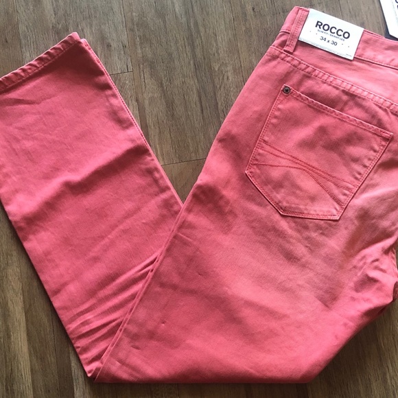Express Red Distressed Slim Fit  Jeans - Picture 4 of 8